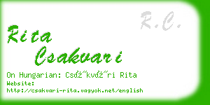 rita csakvari business card